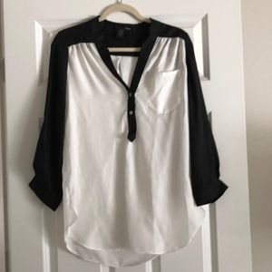 Black and white blouse